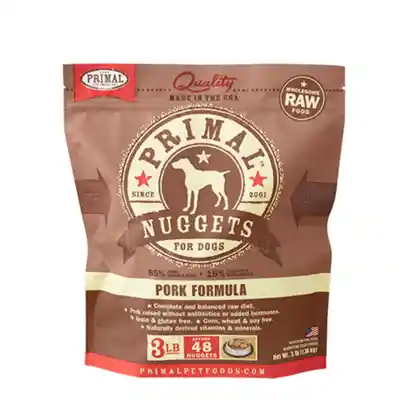 Primal Dog Frozen Pork Nuggets 3 Lbs