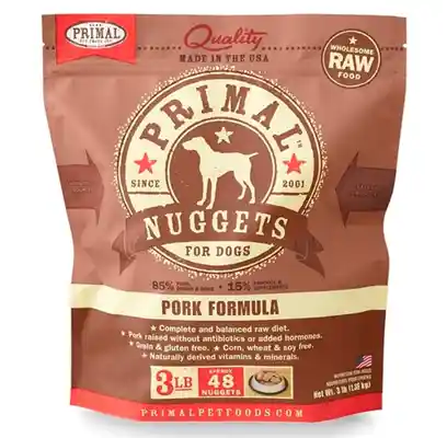Primal Dog Frozen Pork Nuggets 3 Lbs