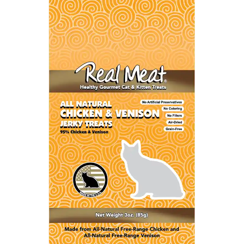 Real Meat Cat Chicken & Venison Jerky Treat 3 Oz