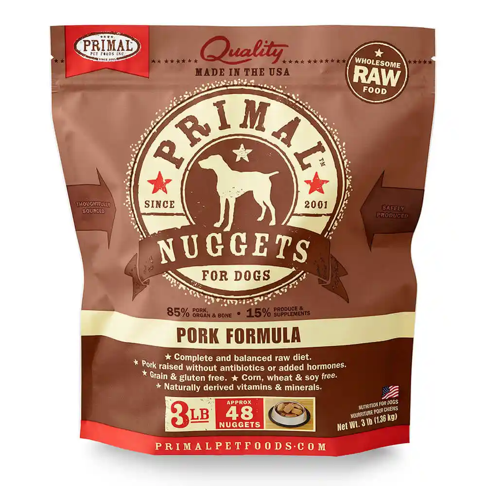 Primal Dog Frozen Pork Nuggets 3 Lbs