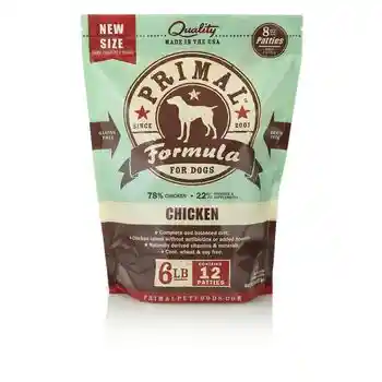 Primal Dog Raw Chicken Patties 6 Lbs