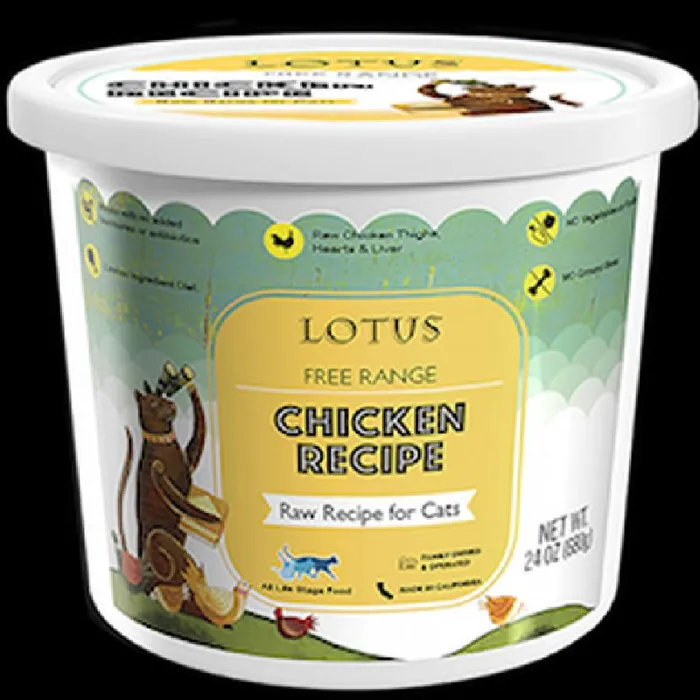 Lotus Free Range Chicken Raw Frozen Cat Food 3.5-oz