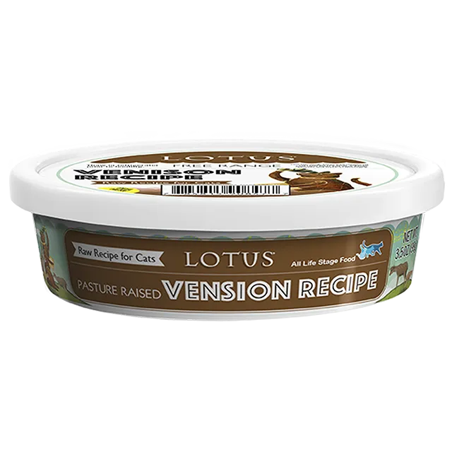 Lotus Pasture Raised Venison Raw Frozen Cat Food 3.5-oz