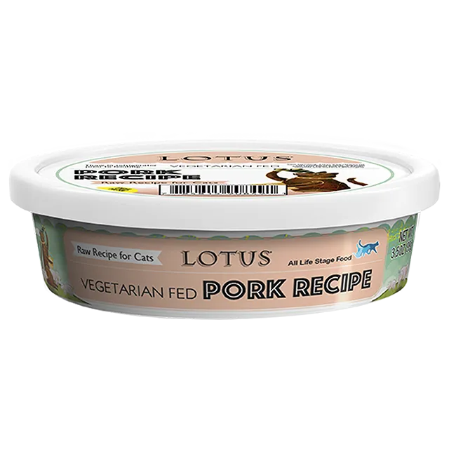 Lotus Vegetarian Fed Pork Raw Frozen Cat Food 3.5-oz