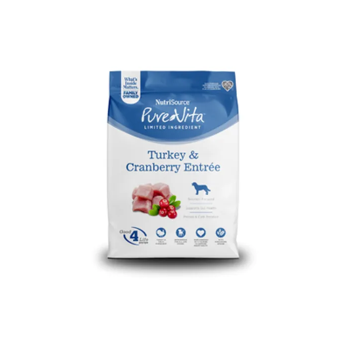 Pure Vita Dog Turkey & Cranberry with Grains 4 Lb