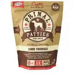 Primal Dog Frozen Raw Lamb Patties 6 Lbs