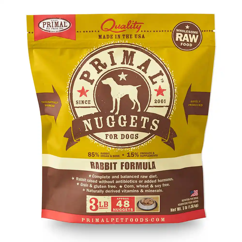 Primal Dog Frozen Raw Rabbit Nuggets 3 Lbs