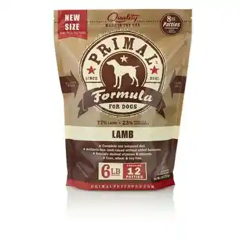 Primal Dog Frozen Raw Lamb Patties 6 Lbs