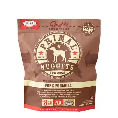 Primal Dog Frozen Pork Nuggets 3 Lbs
