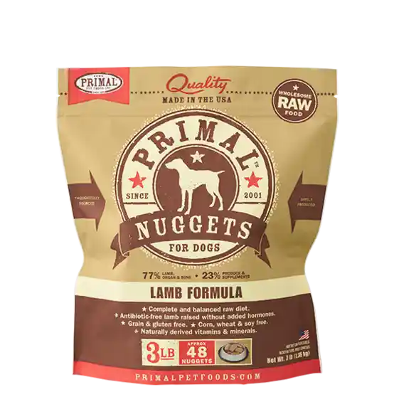 Primal Dog Frozen Raw Lamb Patties 6 Lbs