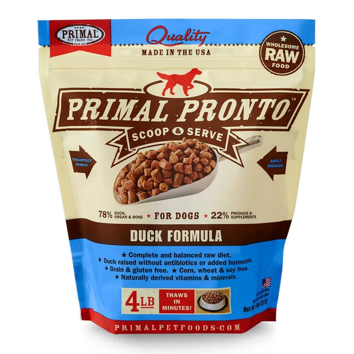 Primal Pronto Duck Formula Dog Food 4 lb front