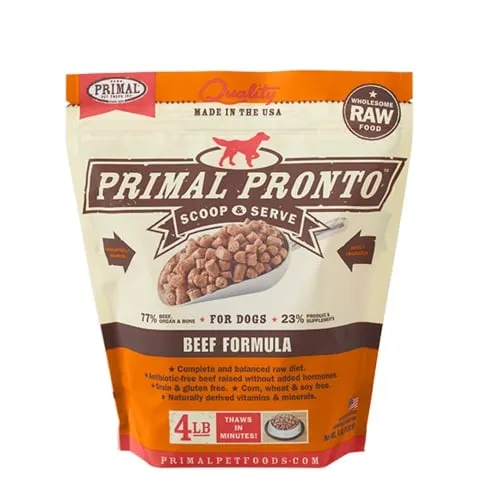 Primal Dog Pronto Raw Frozen Beef 4 Lbs