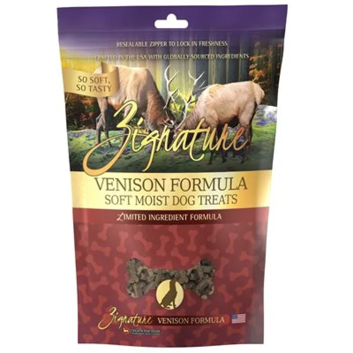 Zignature Dog Treat Soft Moist Venison 4 Oz Hearts