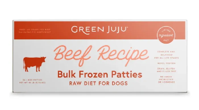 Green Juju Frozen Beef Patties 18 Lbs