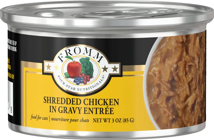 Fromm 4 Star Cat Can Shredded Chicken & Gravy 3 oz