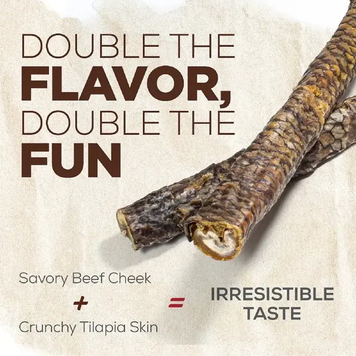 Bulk Natural Farm Power Chew Beef w/ Fish 6"