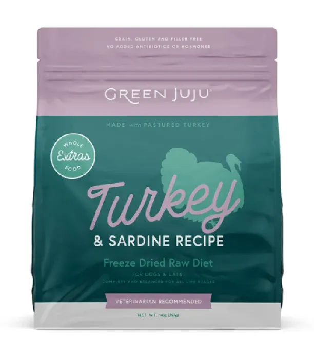Green Juju Freeze Dried Turkey & Sardine 14 Oz