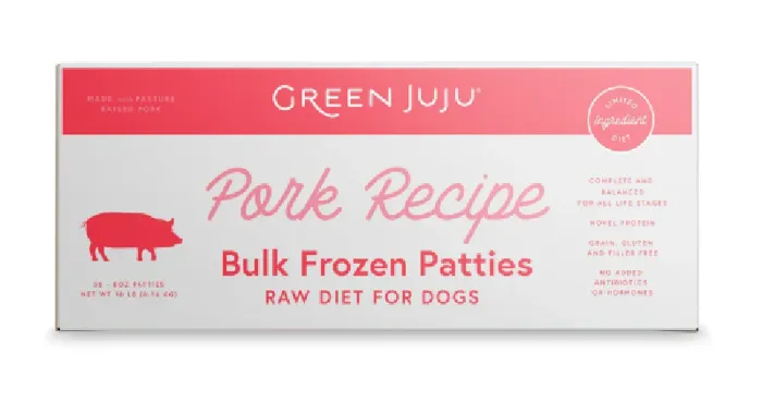 Green Juju Frozen Pork Patties 18 Lbs