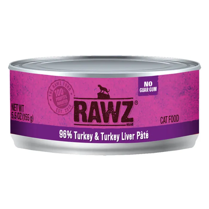 Rawz 96% Turkey & Liver Pâté Can Cat 24 / 5.5 Oz
