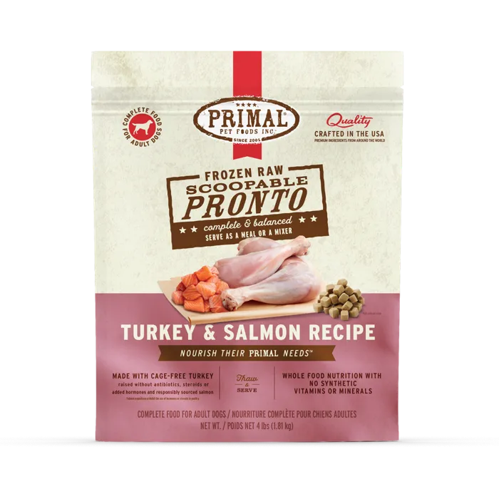Primal Pronto Turkey and Salmon 4 lb bag front