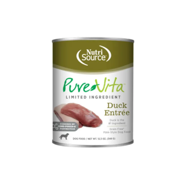 Pure Vita Dog Duck Gf Can 12.3oz 12/cs