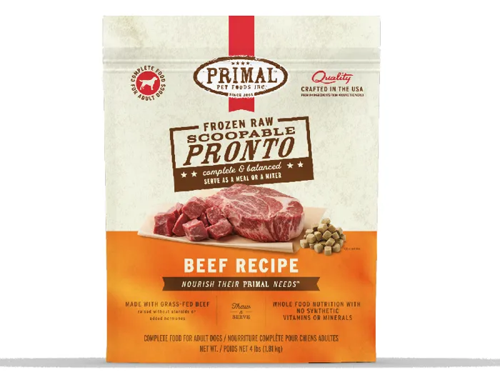 Primal Dog Pronto Raw Frozen Beef 4 Lbs