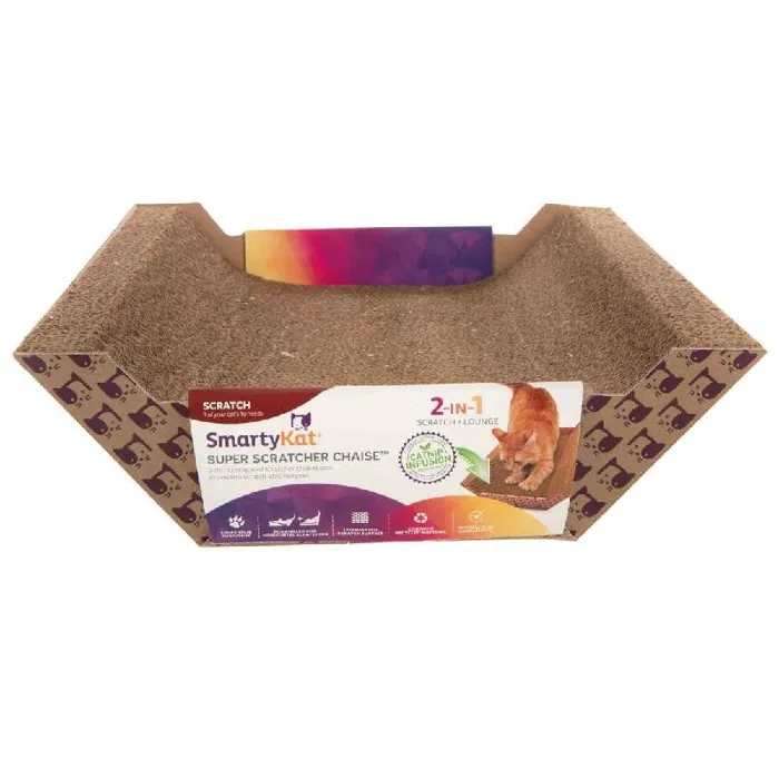 SmartyKat Super Scratcher Chaise catnip lounge front view