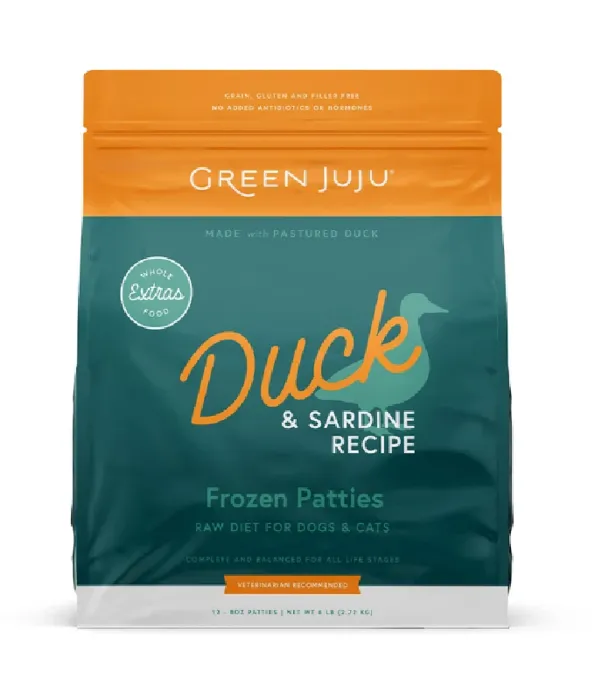 Green Juju Frzn Extras Duck & Sardine Patties 6 Lb