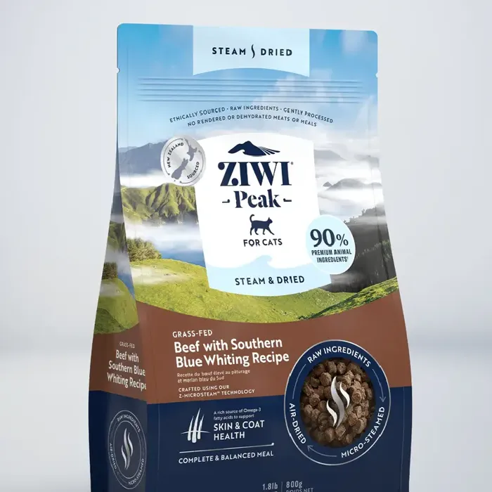 Ziwi Peak Cat Steam Dried Beef Blue Whiting 4.9 Lb