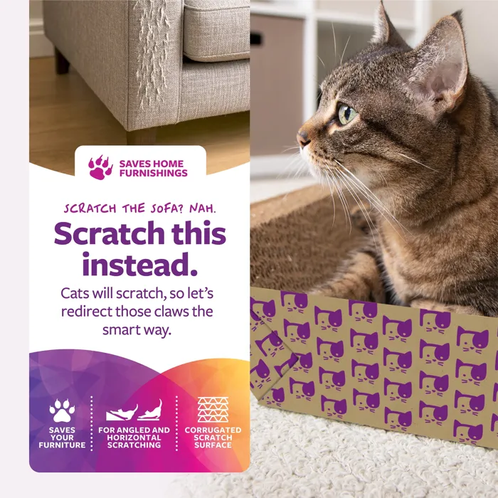 SmartyKat Super Scratcher Chaise catnip lounge lifestyle view