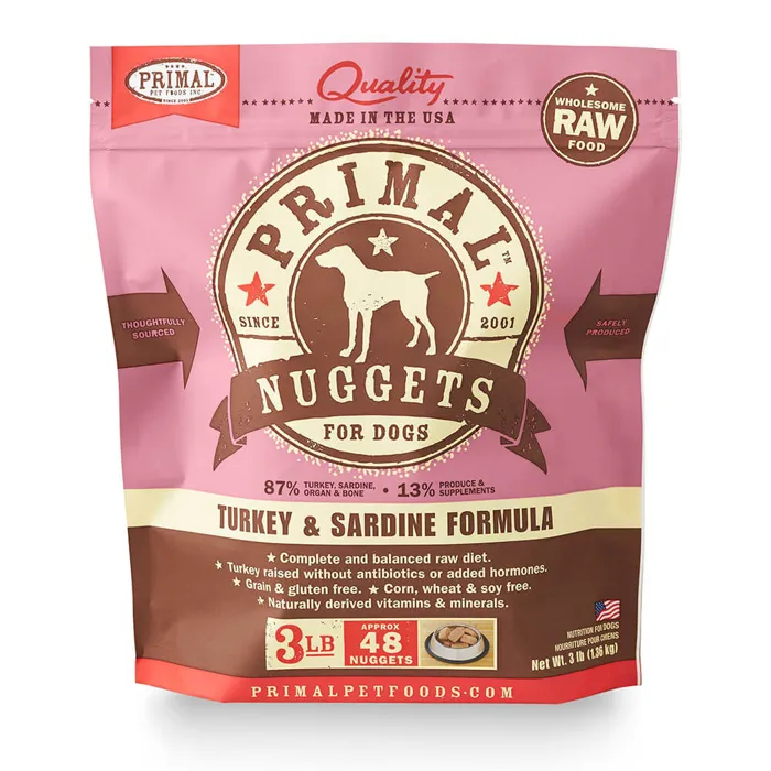 Primal Dog Frozen Raw Turkey & Sardine 3 Lbs