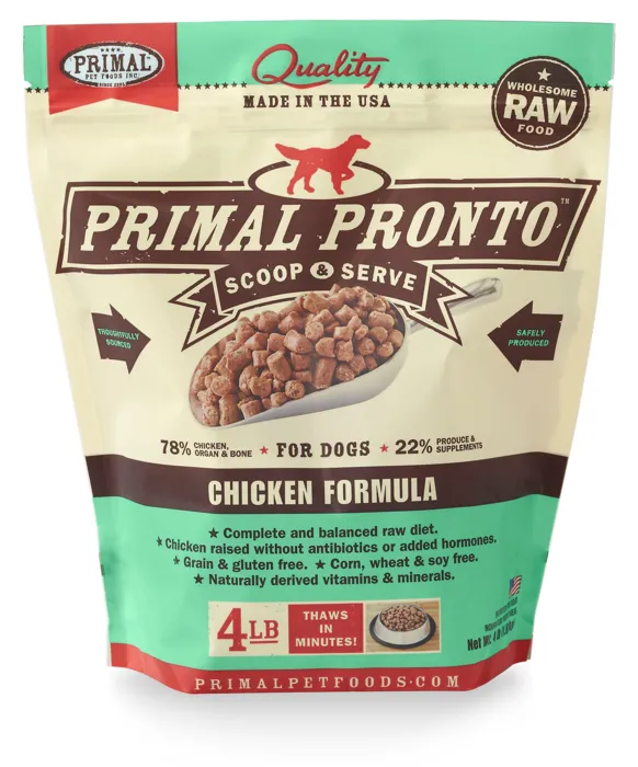Primal Dog Pronto Raw Frozen Chicken 4 Lb