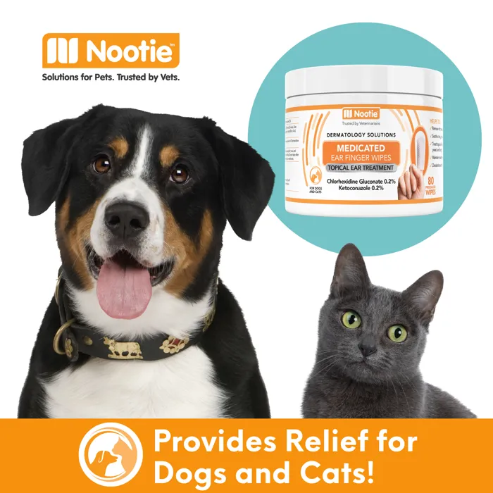 Nootie Medicated Ear Finger Wipes dogs cats