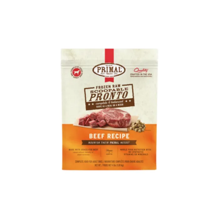 Pronto Raw Beef Frozen Dog Food 4-lb