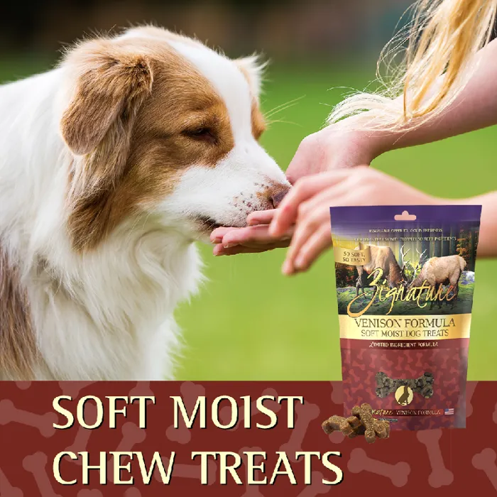 Zignature Dog Treat Soft Moist Venison 4 Oz Hearts