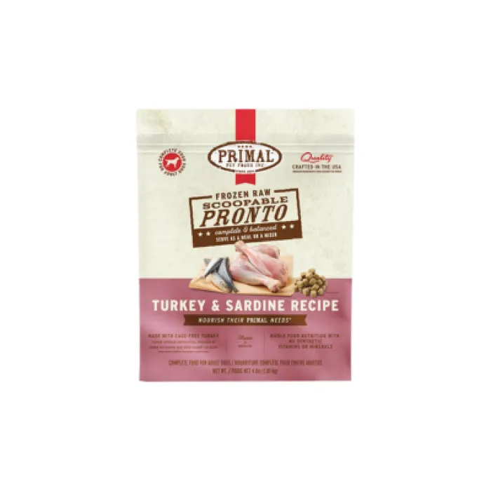 Pronto Raw Turkey & Sardine Frozen Dog Food 4-lb