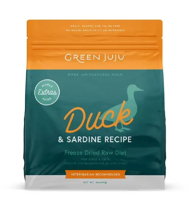 Green Juju Freeze Dried Duck & Sardine 14 Oz
