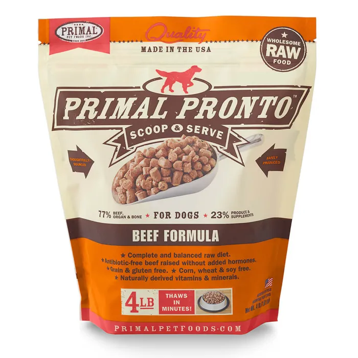 Primal Dog Pronto Raw Frozen Beef 4 Lbs