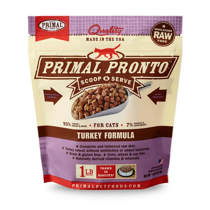 Pronto Raw Turkey Frozen Cat Food 1-lb