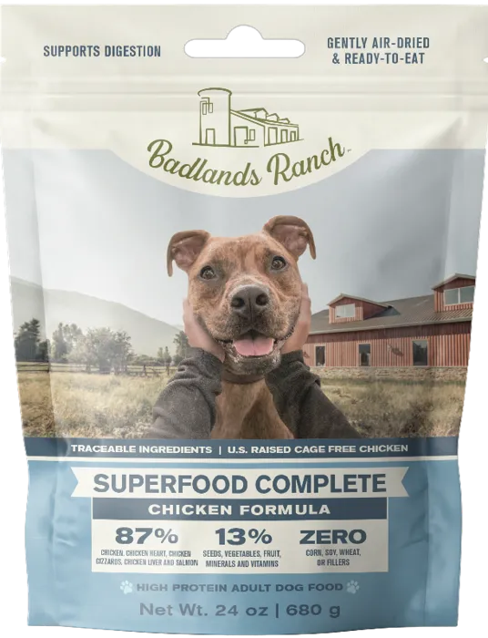 Badlands Ranch Chicken Air Dried Dog Food 24 Oz