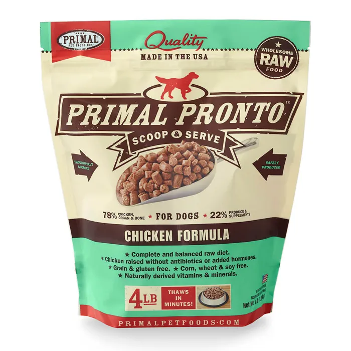 Primal Dog Pronto Raw Frozen Chicken 4 Lb