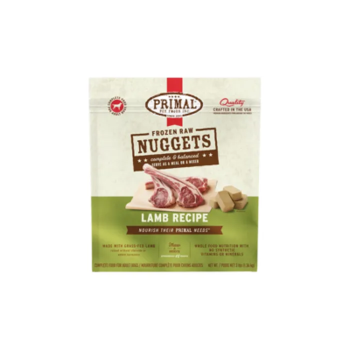 Raw Frozen Canine Lamb Nuggets Dog Food 3-lb
