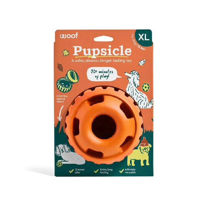 Woof Pupsicle Seasonal Orange Rubber Toy XL