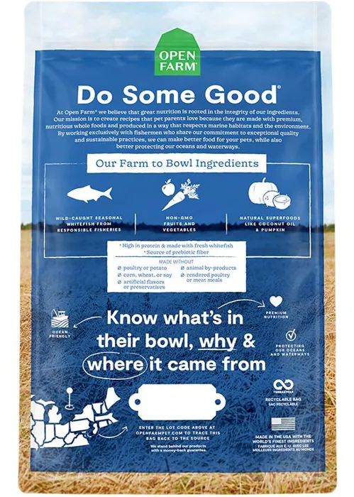 Open Farm Grain Free Whitefish Kibble 22 Lb