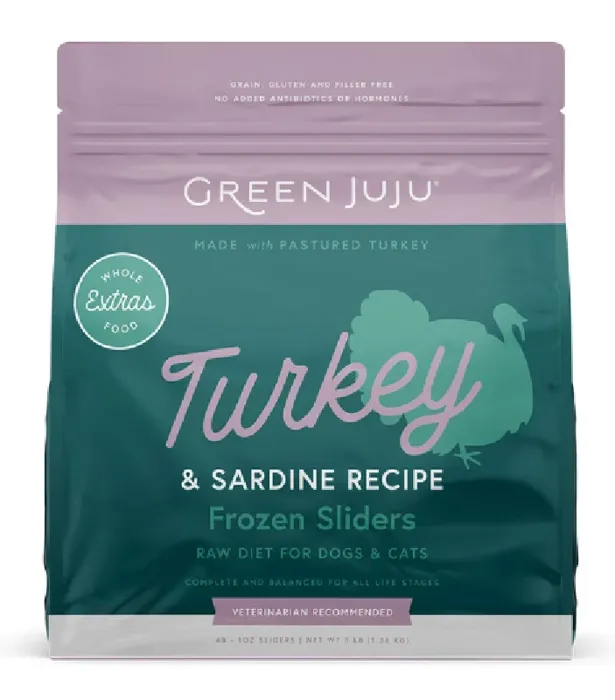 Green Juju Extras Turkey & Sardine Sliders 3 Lb